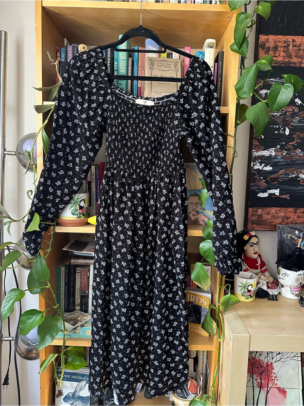 Floral Dress with Shirred Bodice
